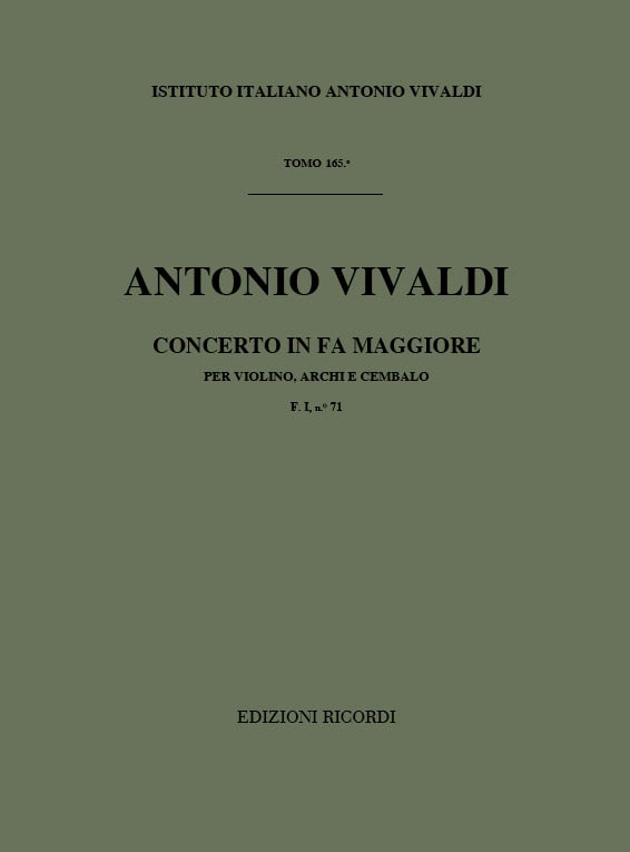 Concerto in Fa maggiore per violino, archi e cembalo