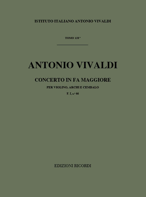 Concerto in Fa maggiore per violino, archi e cembalo