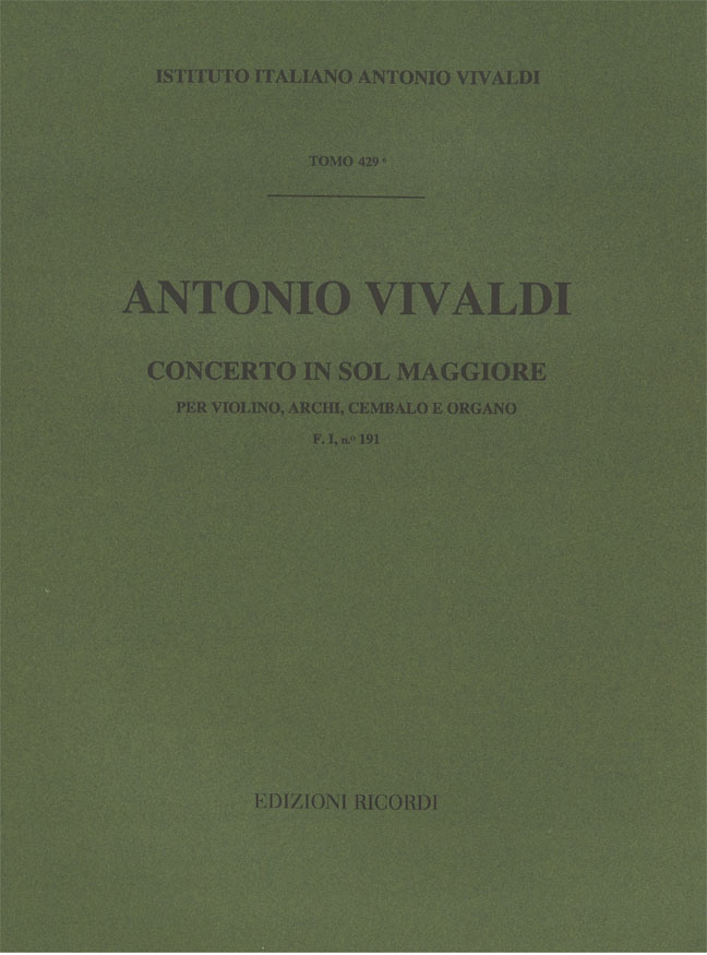Concerto in Sol maggiore per violino, archi, cembalo e organo