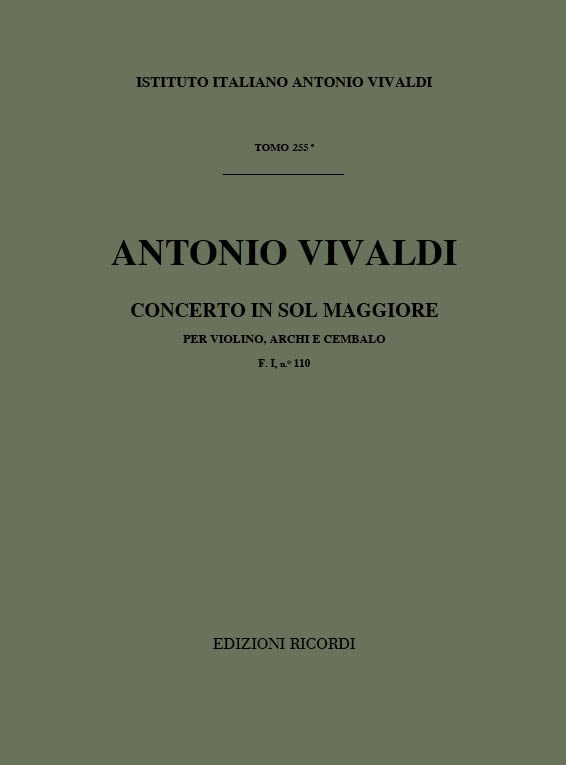 Concerto in Sol maggiore per violino, archi e cembalo
