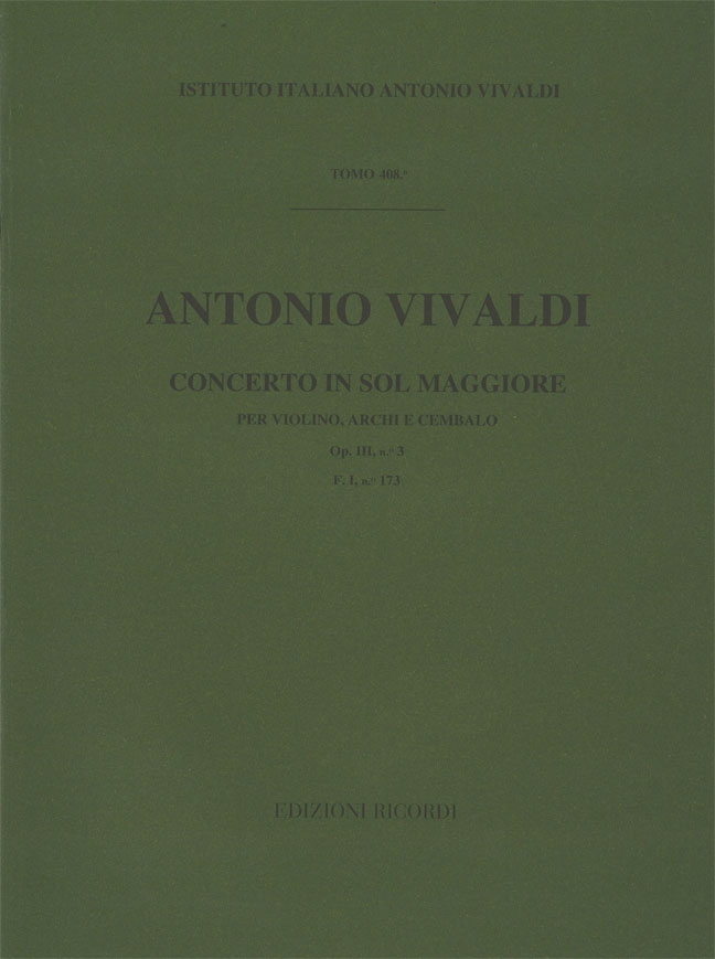 Concerto in Sol maggiore per violino, archi e cembalo
