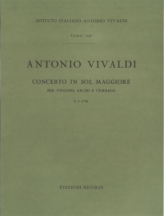 Concerto in Sol maggiore per violino, archi e cembalo