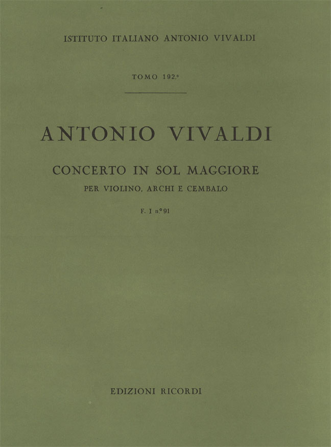 Concerto in Sol maggiore per violino, archi e cembalo
