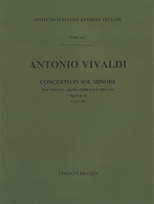 Concerto in Sol minore per violino, archi, cembalo e organo