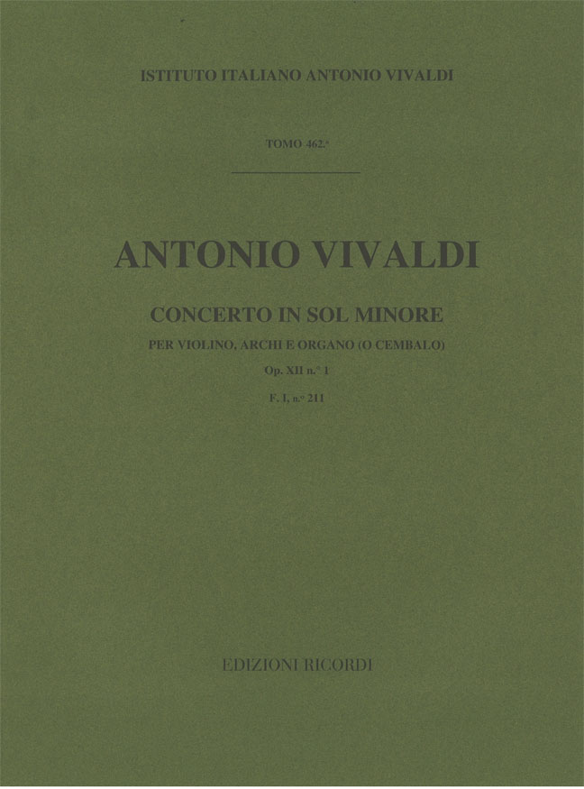 Concerto in Sol minore per violino, archi e organo (o cembalo)