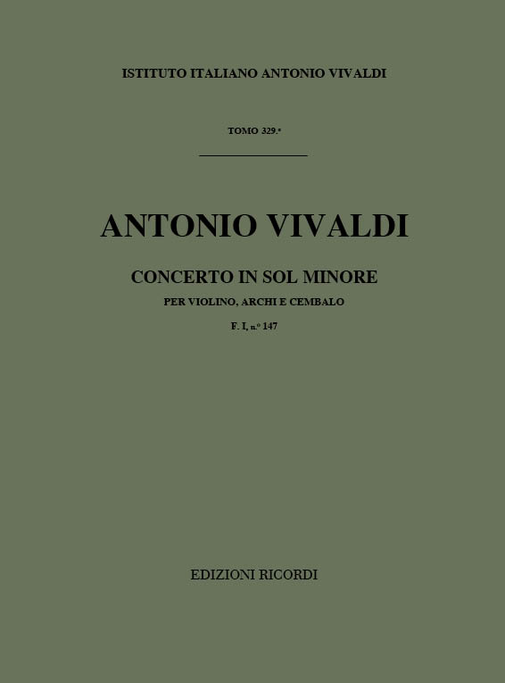 Concerto in Sol minore per violino, archi e cembalo