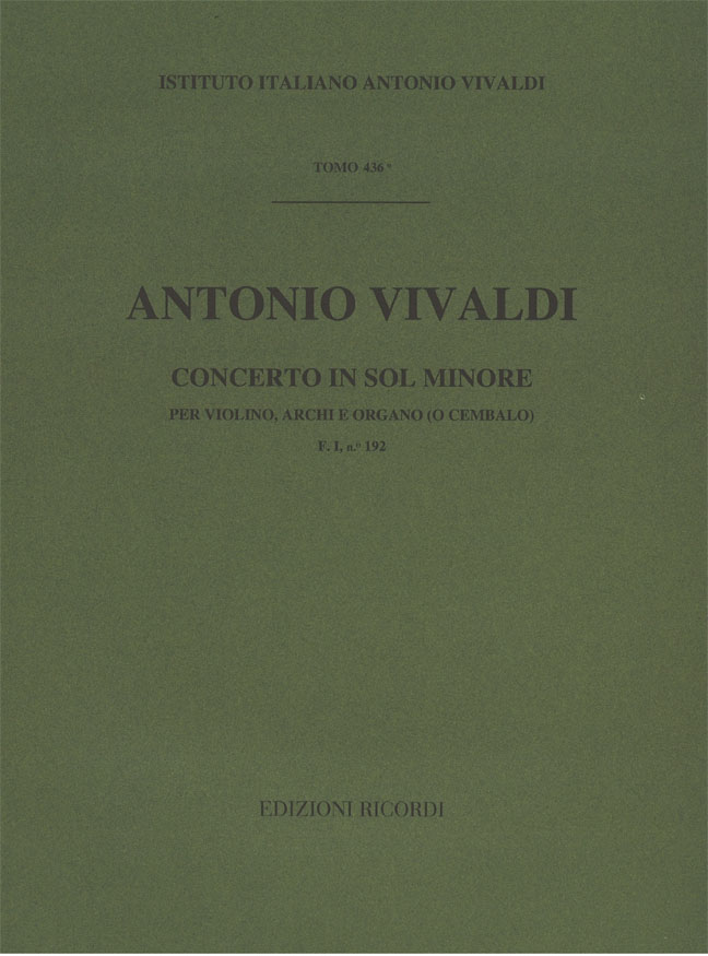 Concerto in Sol minore per violino, archi e organo (o cembalo)
