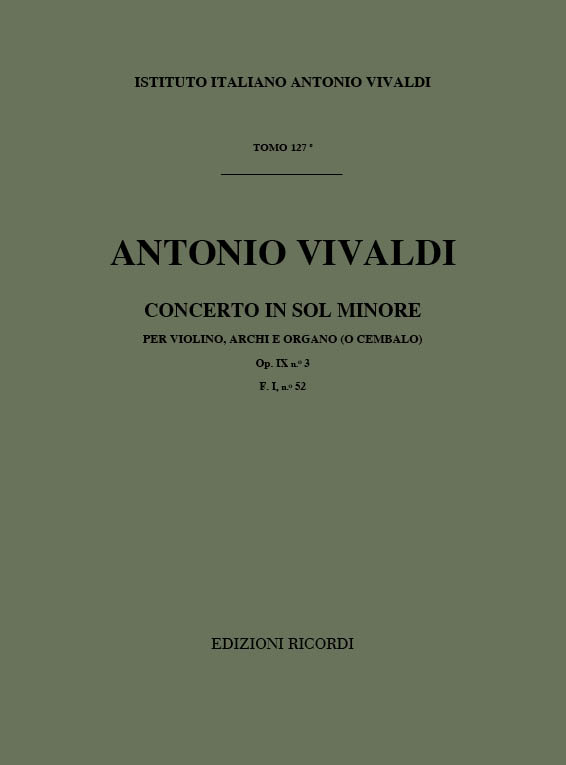 Concerto in Sol minore per violino, archi e organo (o cembalo)