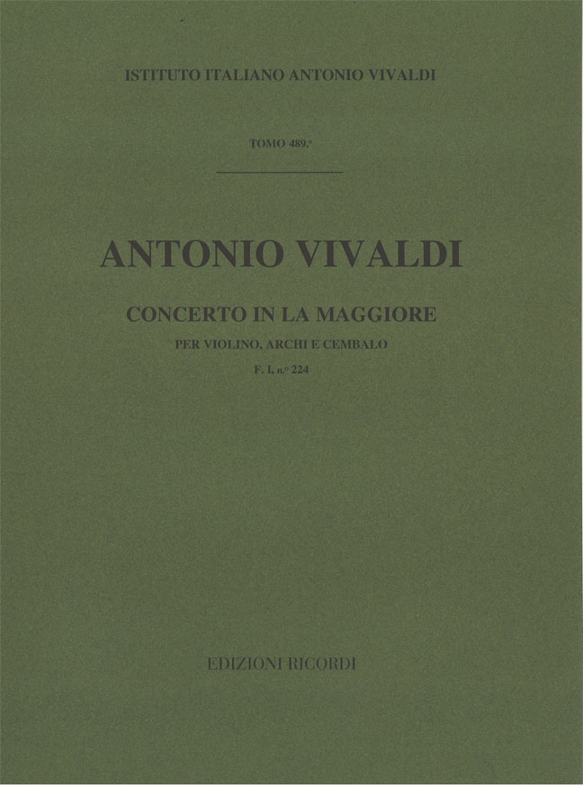 Concerto in La maggiore per violino, archi e cembalo