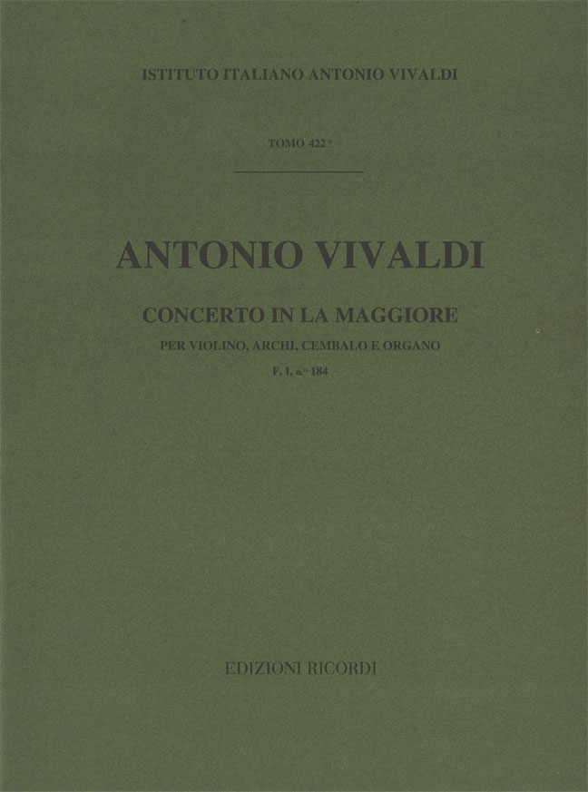 Concerto in La maggiore per violino, archi, cembalo e organo