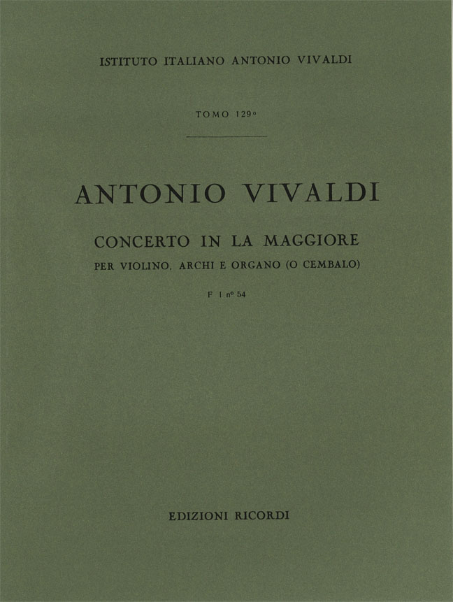 Concerto in La maggiore per violino, archi e organo (o cembalo)
