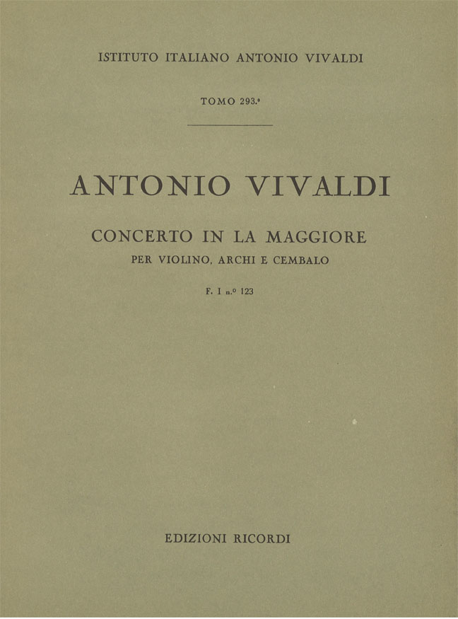 Concerto in La maggiore per violino, archi e cembalo