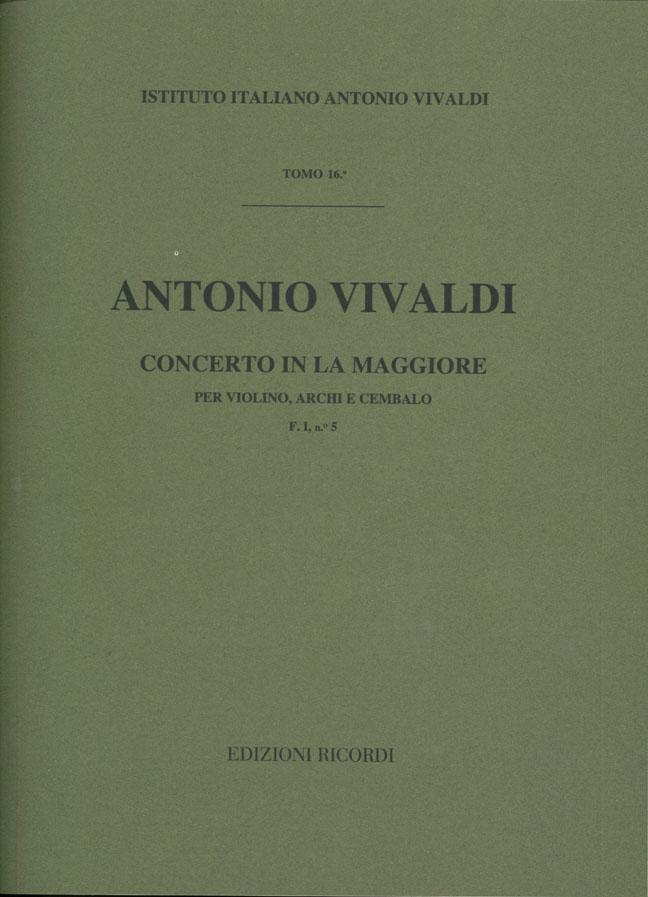 Concerto in La maggiore per violino, archi e cembalo
