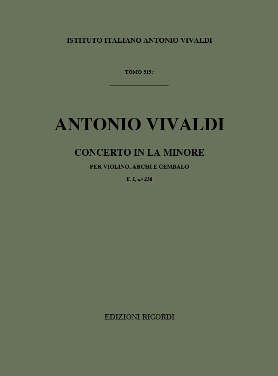 Concerto in La minore per violino, archi e cembalo