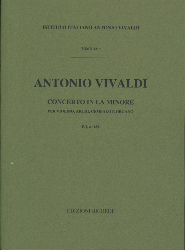 Concerto in La minore per violino, archi, cembalo e organo