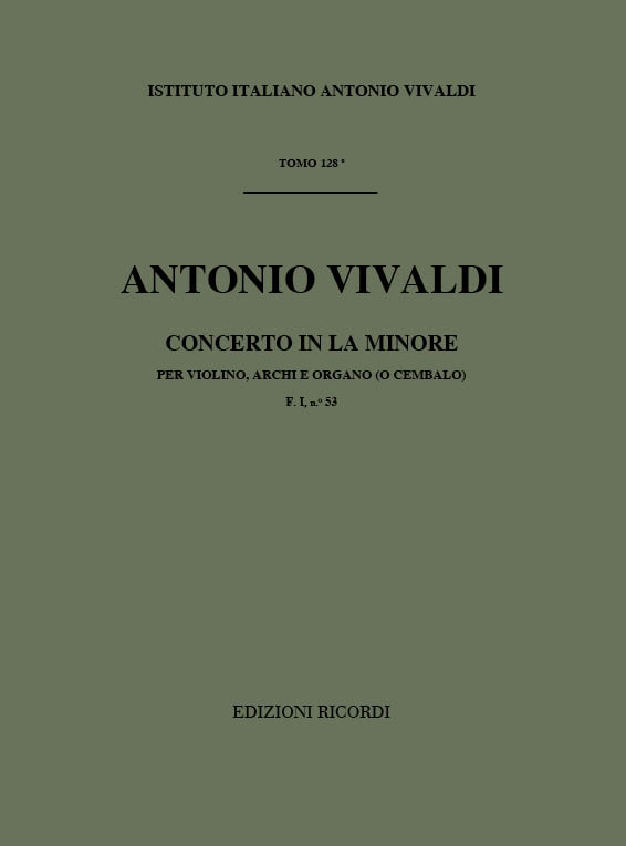 Concerto in La minore per violino, archi e organo (o cembalo)