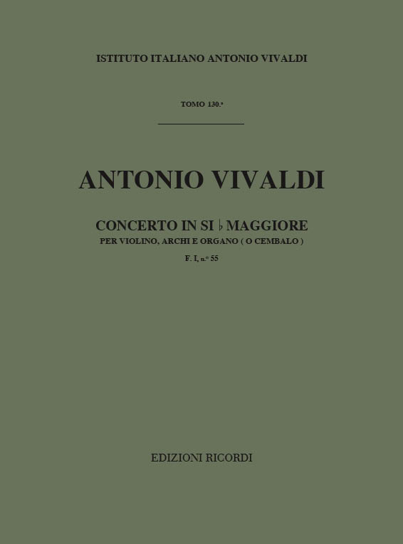 Concerto in Si bemolle maggiore per violino, archi e organo (o cembalo)