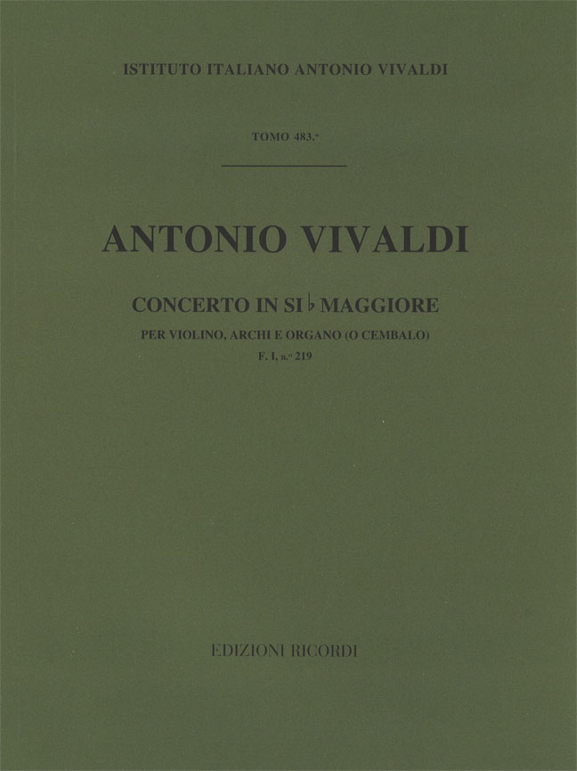 Concerto in Si bemolle maggiore per violino, archi e organo (o cembalo)