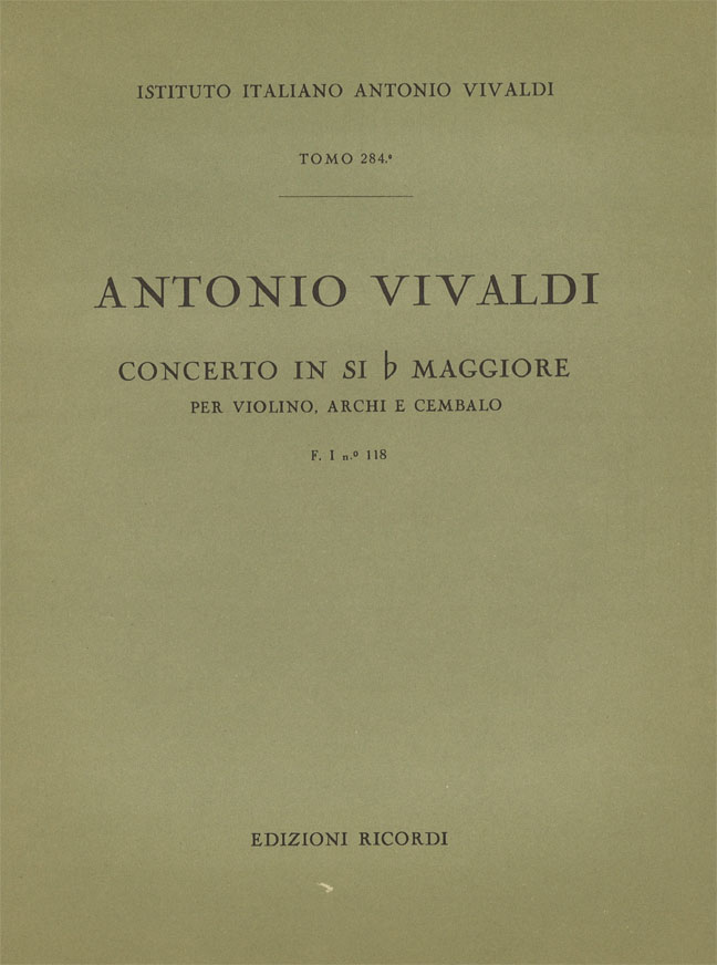 Concerto in Si bemolle maggiore per violino, archi e cembalo