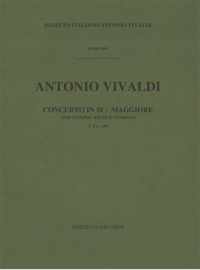 Concerto in Si bemolle maggiore per violino, archi e cembalo
