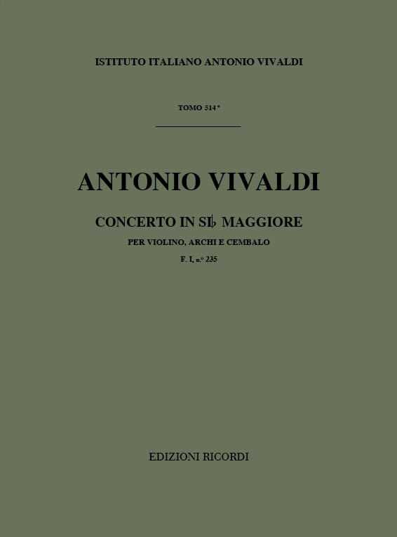 Concerto in Si bemolle maggiore per violino, archi e cembalo