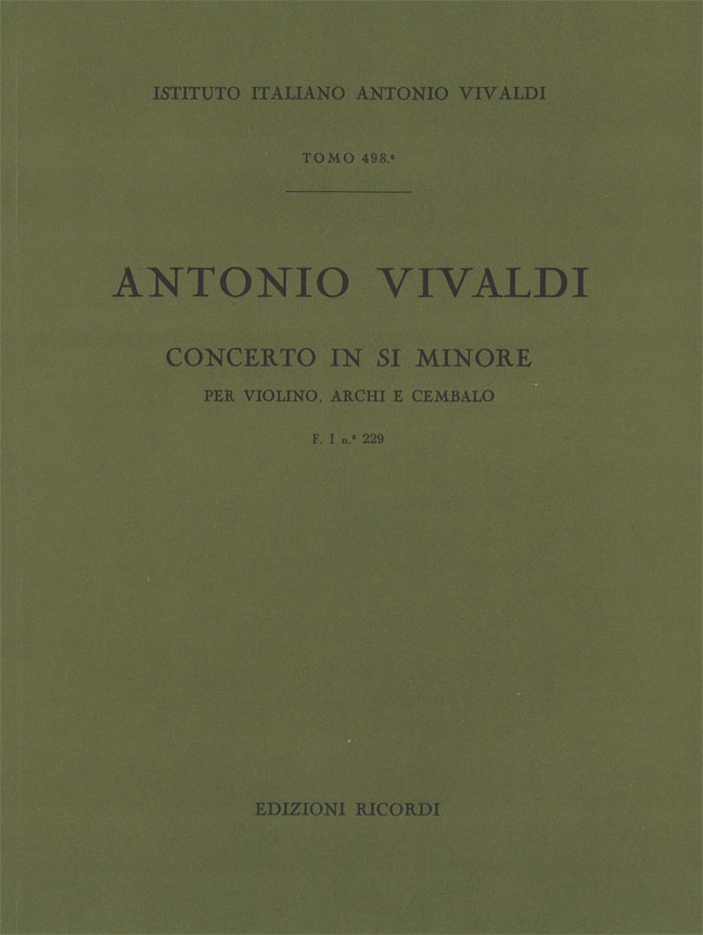 Concerto in Si minore per violino, archi e cembalo