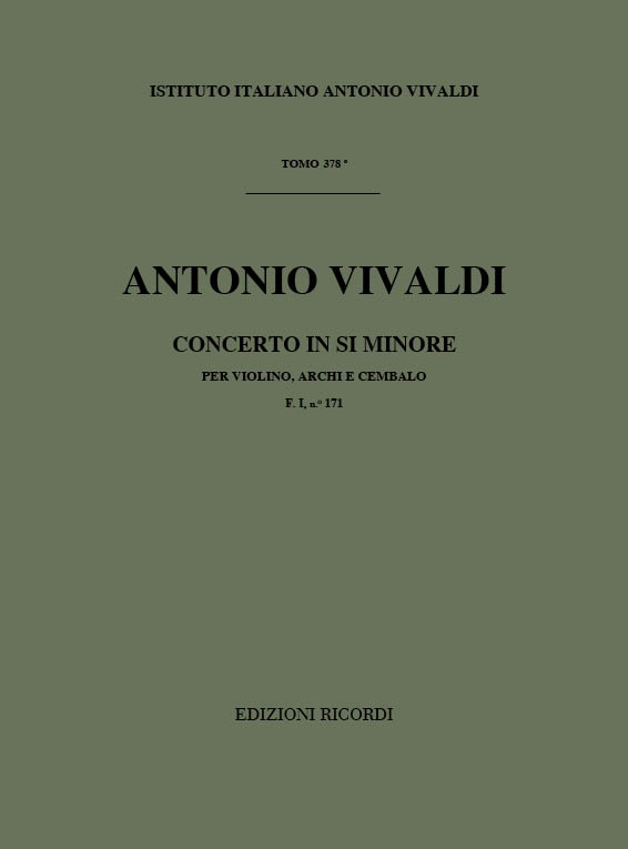 Concerto in Si minore per violino, archi e cembalo