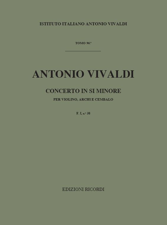 Concerto in Si minore per violino, archi e cembalo