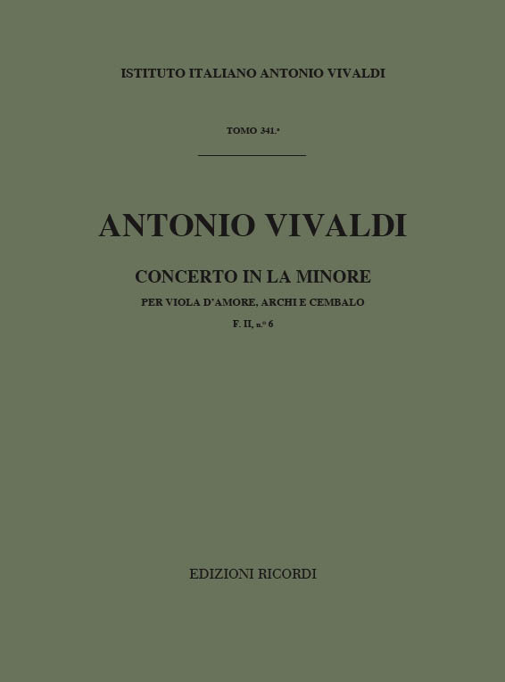 Concerto in La minore per viola d'amore, archi e cembalo