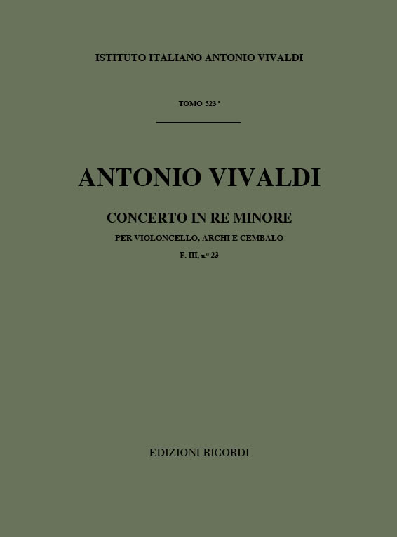 Concerto in Re minore per violoncello, archi e cembalo