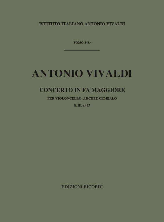 Concerto in Fa maggiore per violoncello, archi e cembalo