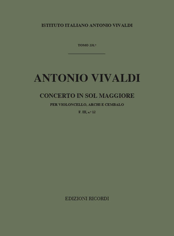 Concerto in Sol maggiore per violoncello, archi e cembalo