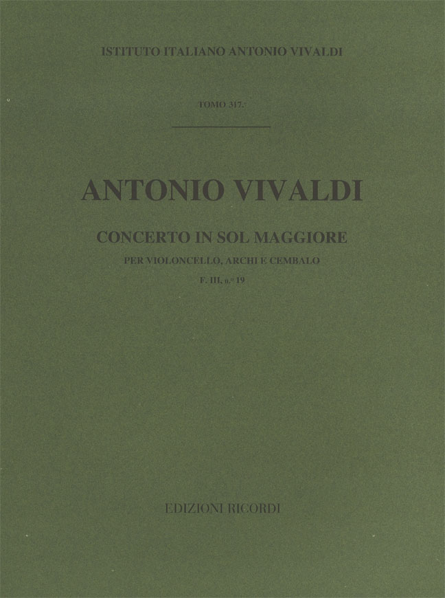 Concerto in Sol maggiore per violoncello, archi e cembalo