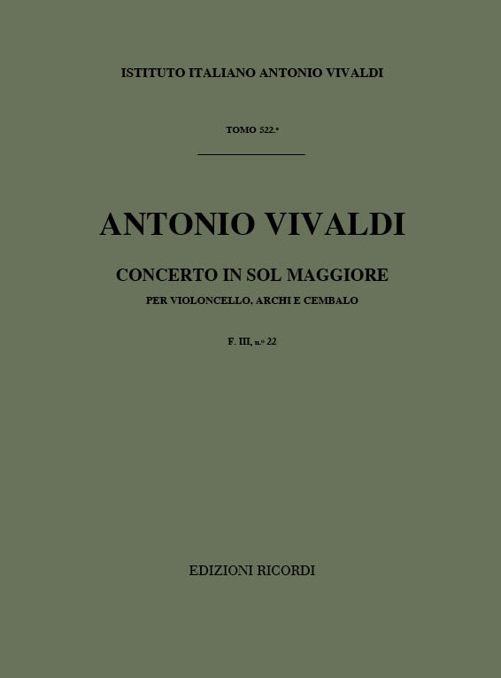Concerto in Sol maggiore per violoncello, archi e cembalo