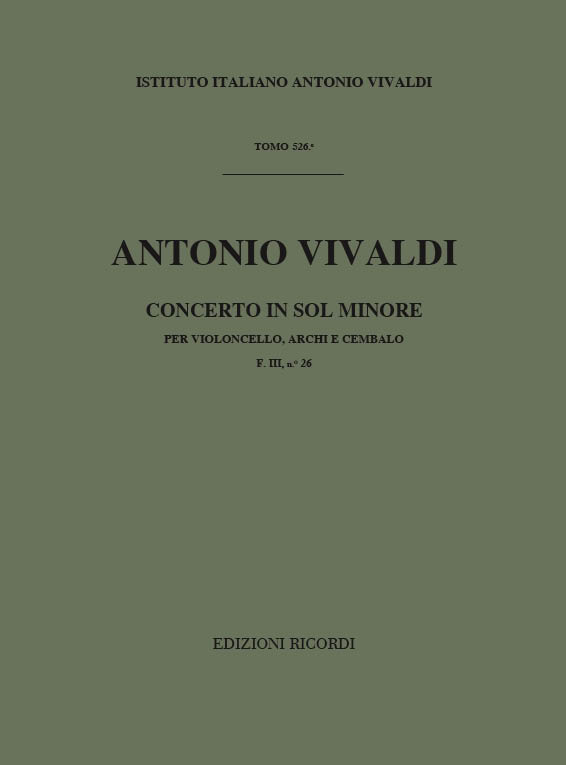 Concerto in Sol minore per violoncello, archi e cembalo