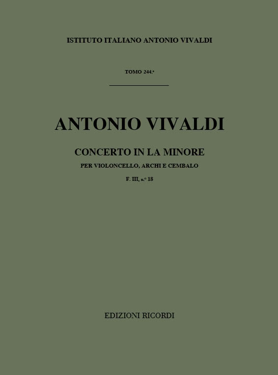 Concerto in La minore per violoncello, archi e cembalo