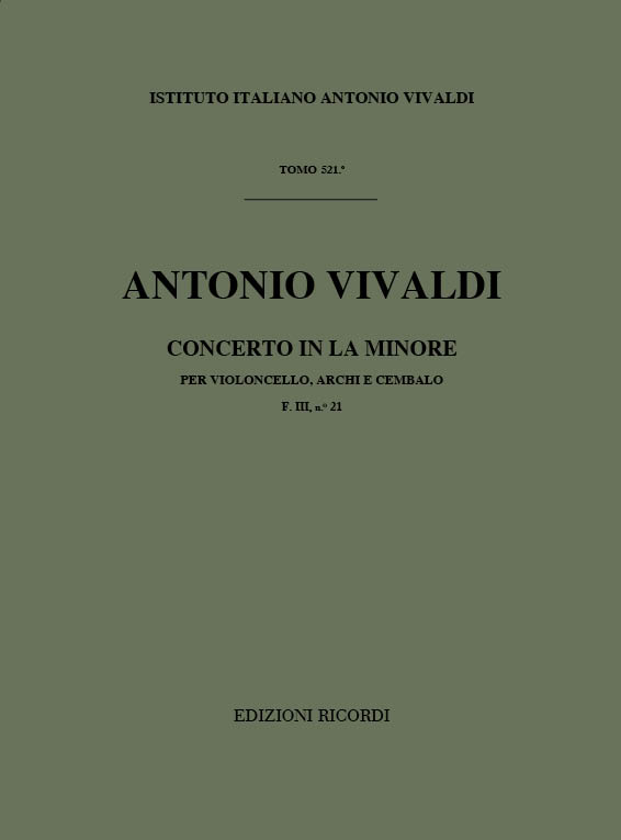 Concerto in La minore per violoncello, archi e cembalo