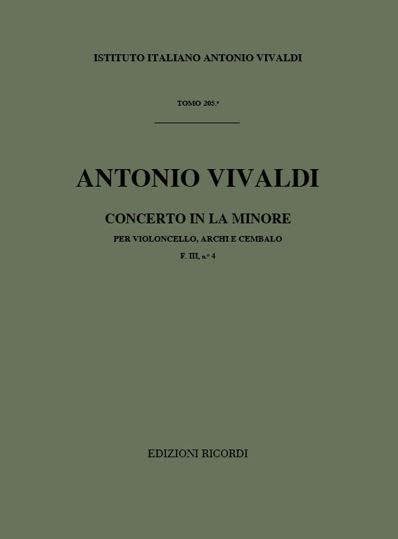 Concerto in La minore per violoncello, archi e cembalo