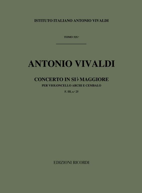 Concerto in Si bemolle maggiore per violoncello, archi e cembalo