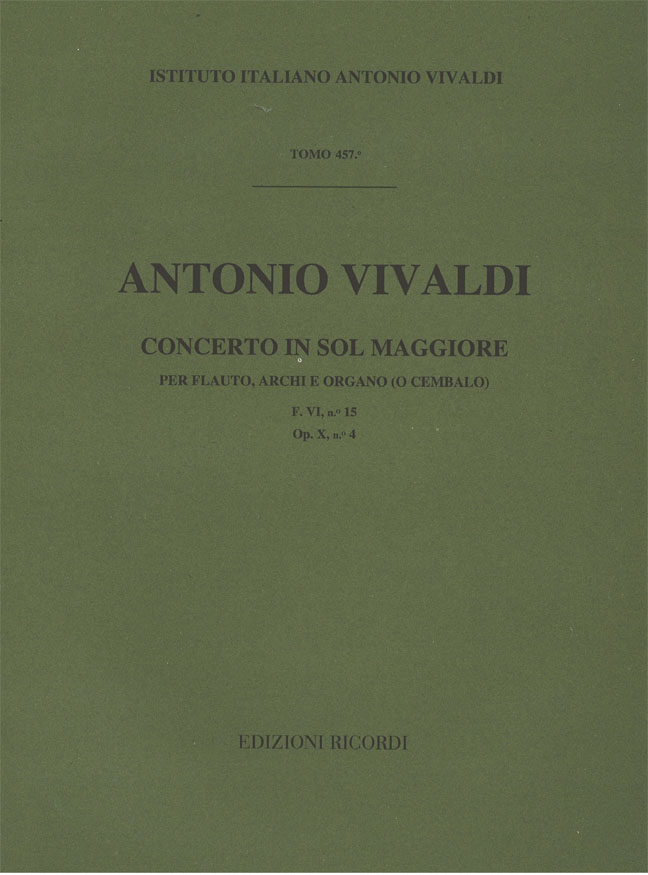 Concerto in Sol maggiore per flauto, archi e organo (o cembalo)