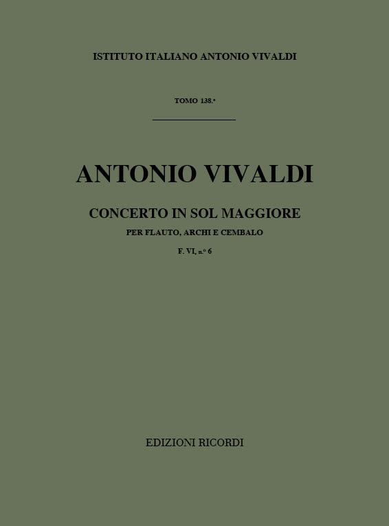 Concerto in Sol maggiore per flauto, archi e cembalo