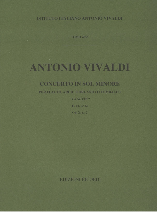 Concerto in Sol minore per flauto, archi e organo (o cembalo) "La Notte"