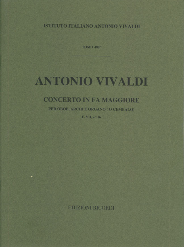 Concerto in Fa maggiore per oboe, archi e organo (o cembalo)