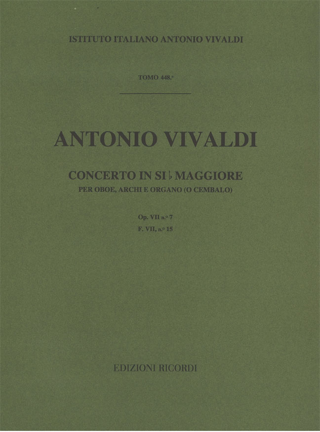 Concerto in Si bemolle maggiore per oboe, archi e organo (o cembalo)