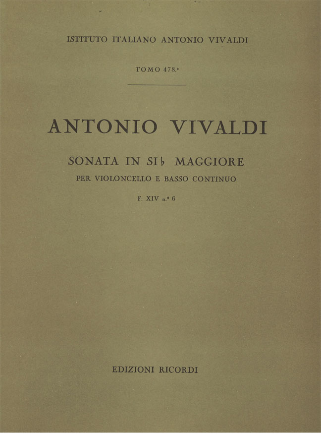 Sonata in Si bemolle maggiore per violoncello e basso continuo