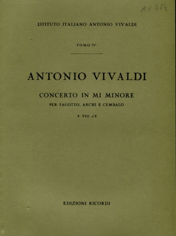Concerto in Mi minore per fagotto, archi e cembalo