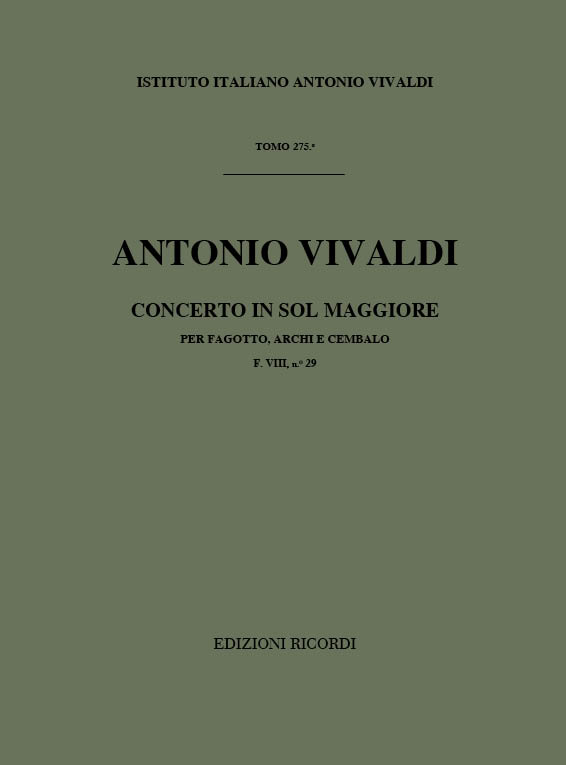 Concerto in Sol maggiore per fagotto, archi e cembalo