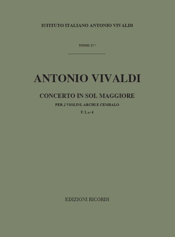 Concerto in Sol maggiore per due violini, archi e cembalo 