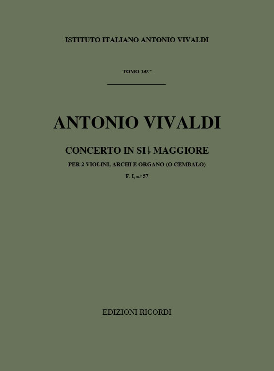 Concerto in Si bemolle maggiore per due violini, archi e organo (o cembalo)