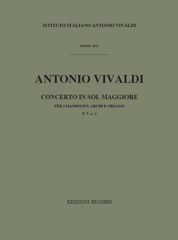Concerto in Sol maggiore per due mandolini, archi e organo